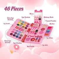 46Pcs Realistic Girls Foldable Makeup Kit