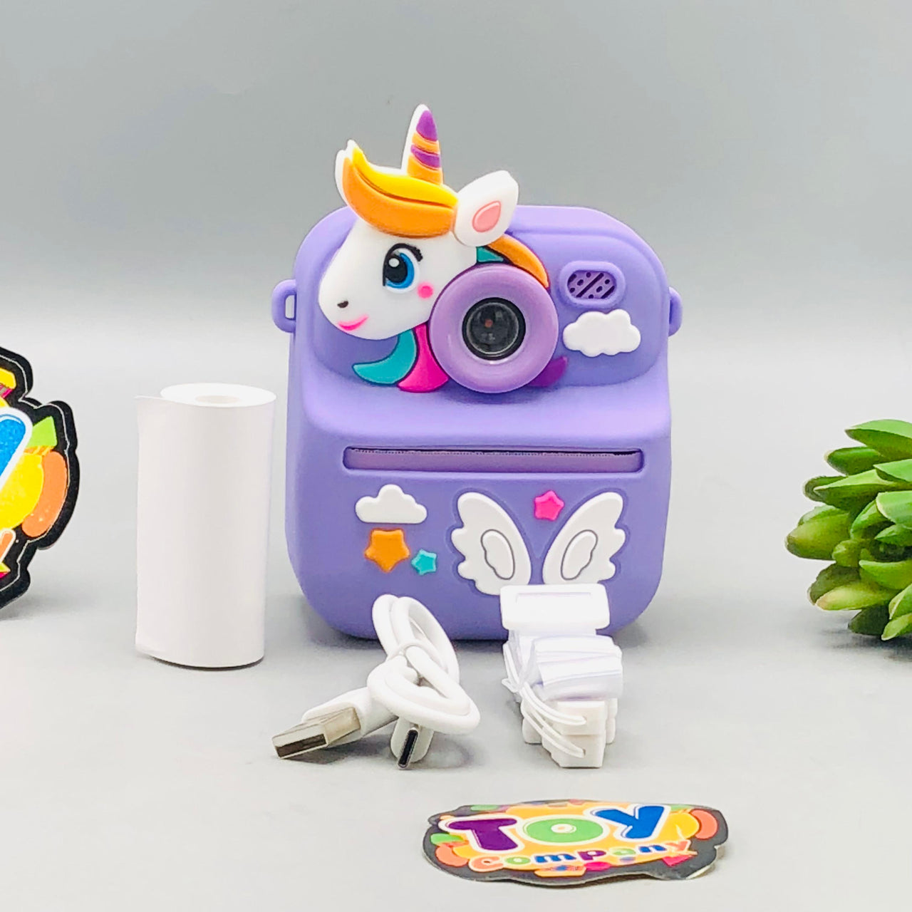 Kids Unicorn Themed Instant Print Camera With Silicon Case