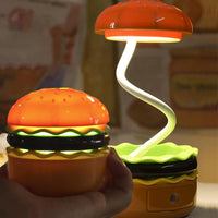 Rechargeable Cute Burger Table Lamp With Sharpener
