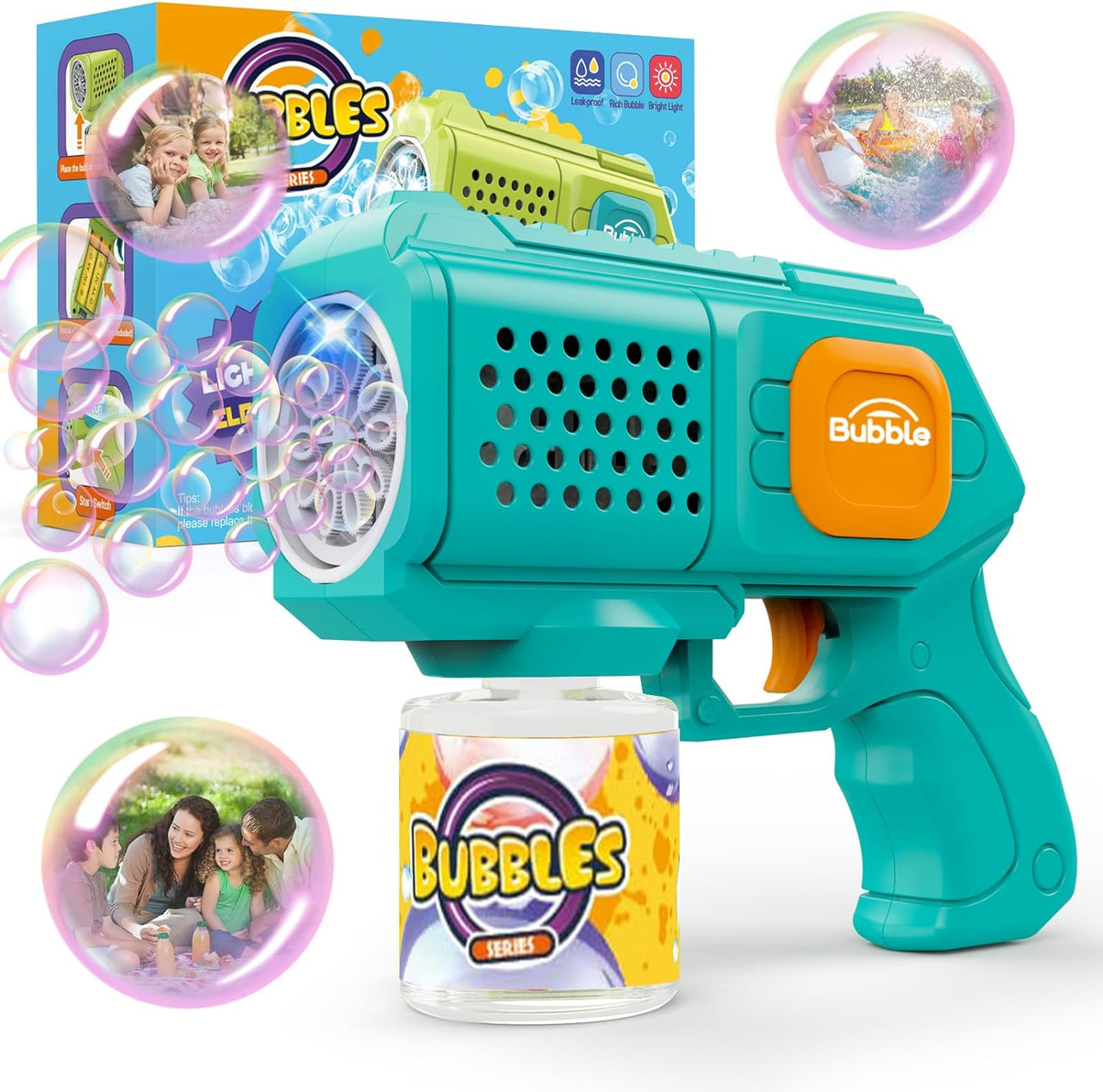 10 Holes Electric Lighting Fun Bubble Machine