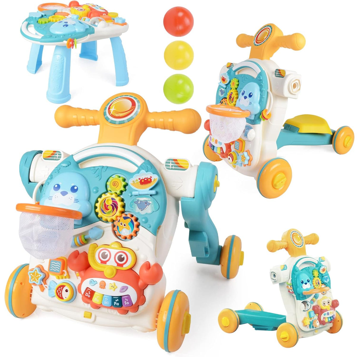 4in1 Multi-functional Baby Musical Walker - Green