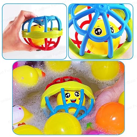 1Pc Baby Soft Teether & Rattle Ball