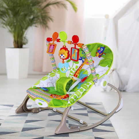 Musical Infant To Toddler Animal Design Rocker - Green