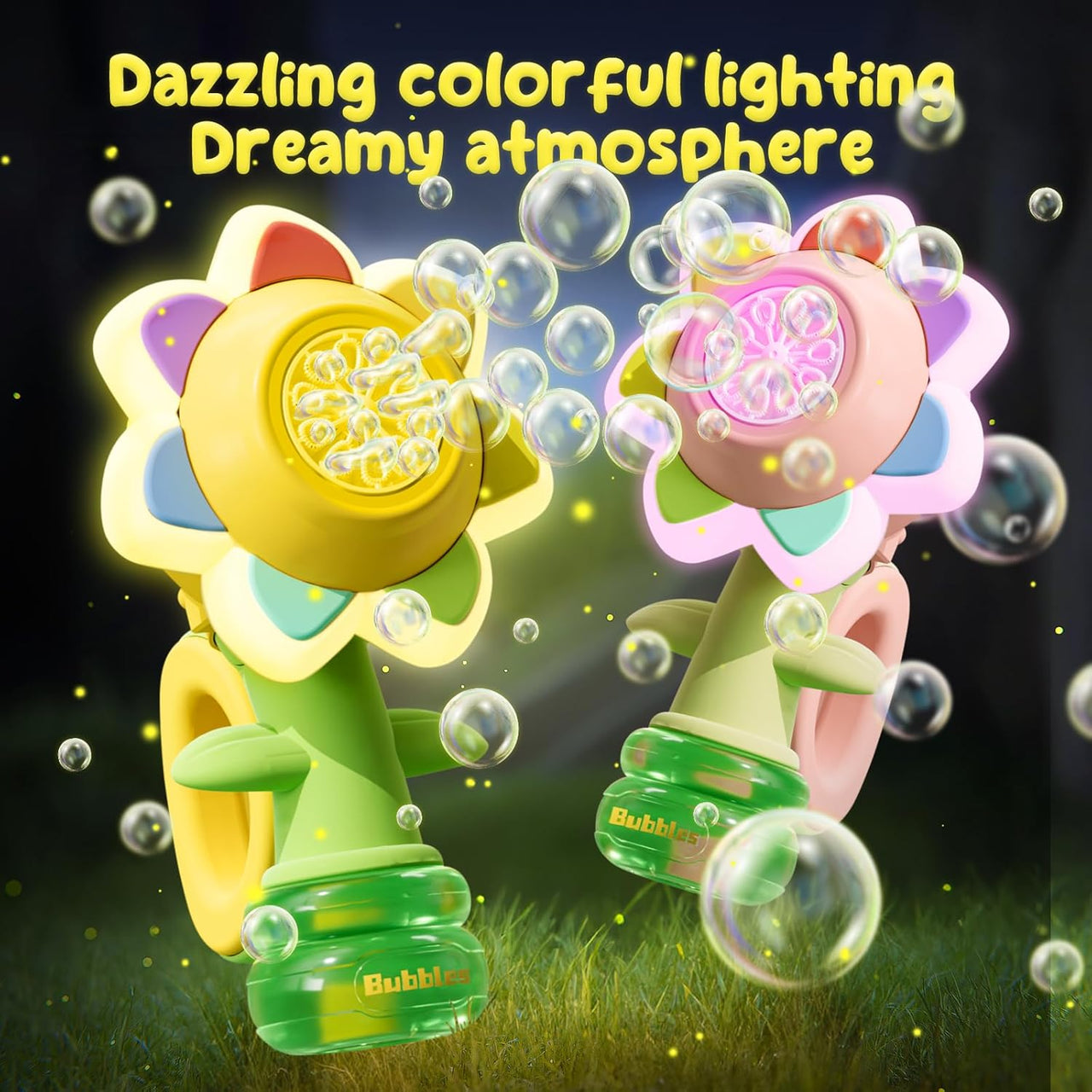 Electric Swing Seven-Color Flower Bubble Machine