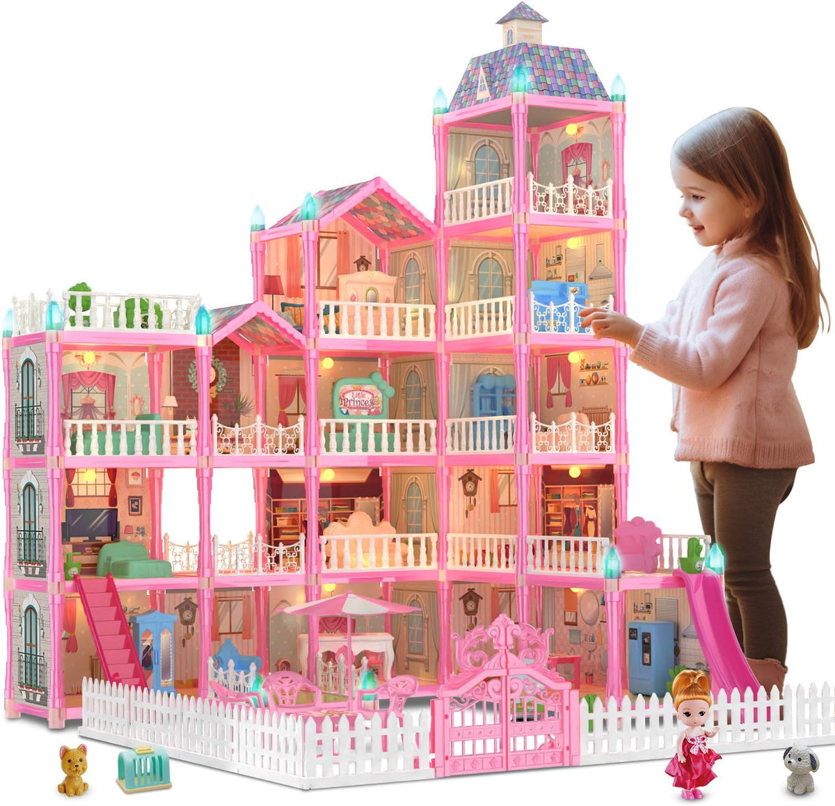 374Pcs L.O.L Villa Doll House Play Set