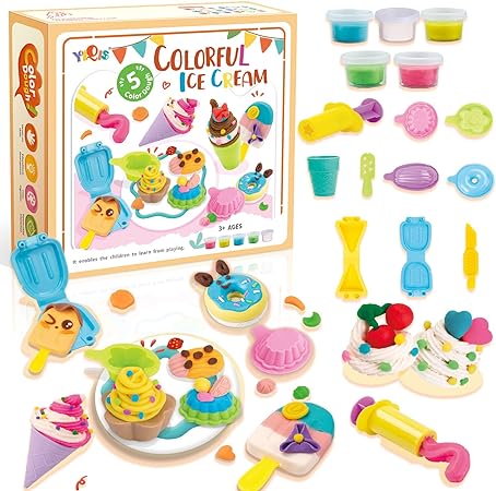 Ice Cream Colorful Dough Play Set With Molds