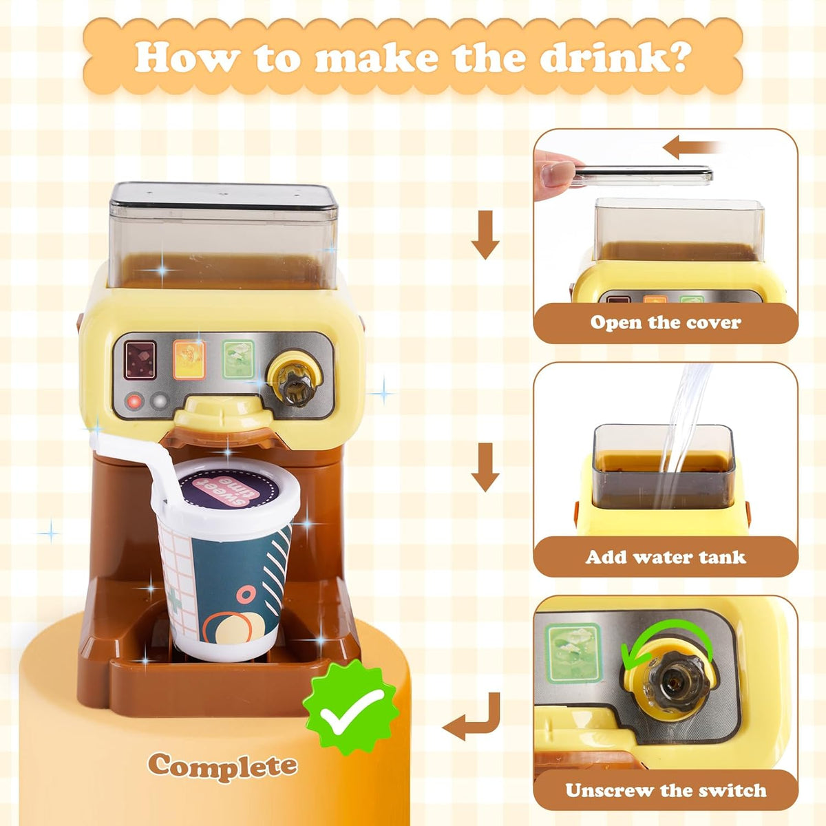 25Pcs Pretend Play Burger Shop With Coffee Machine