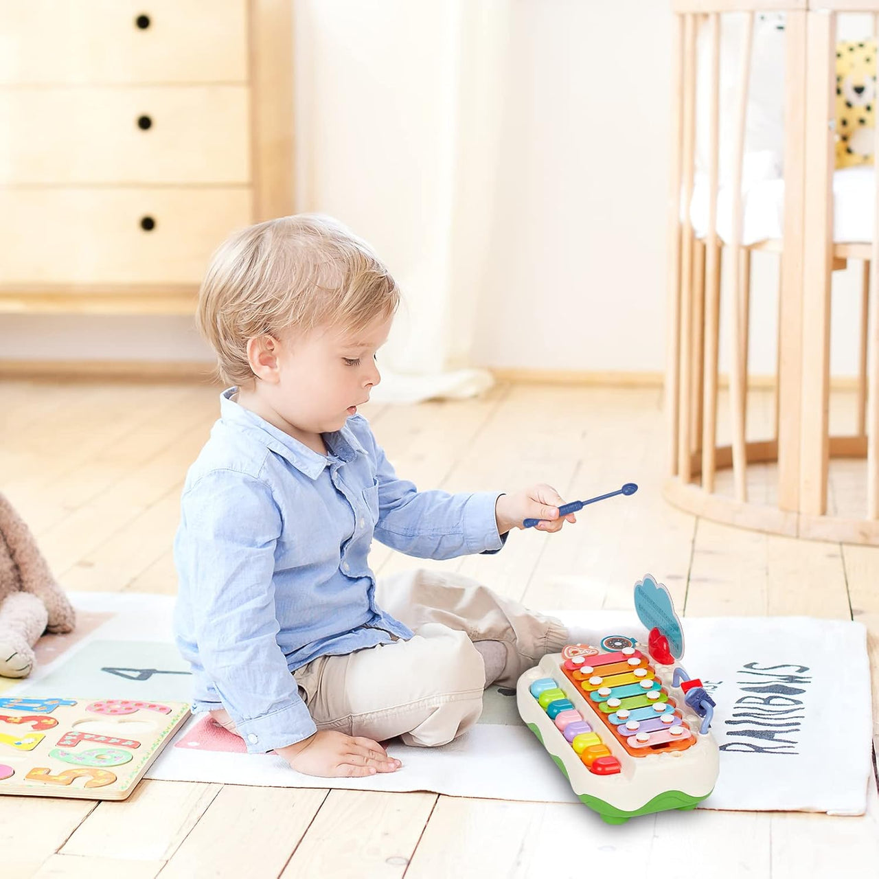 2in1 Toddler Knocking Xylophone & Piano Toy