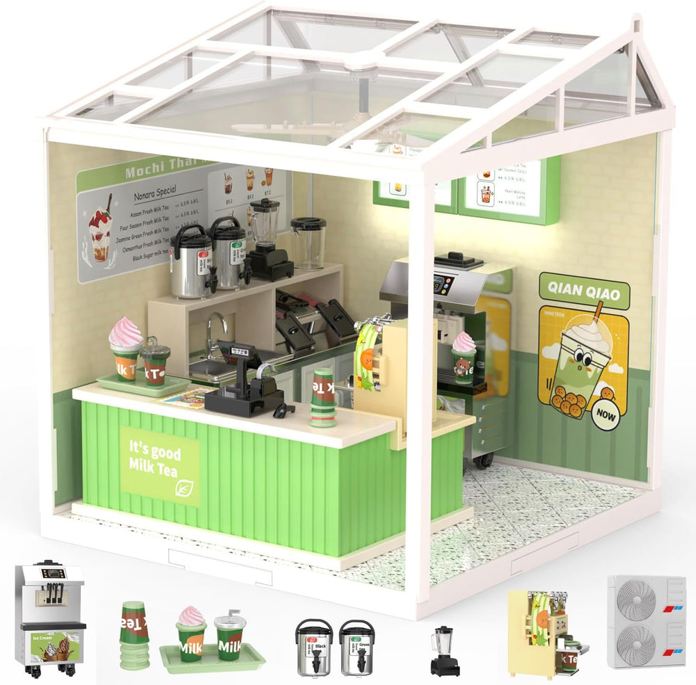 116Pcs DIY Miniature Milk Tea Shop For Kids