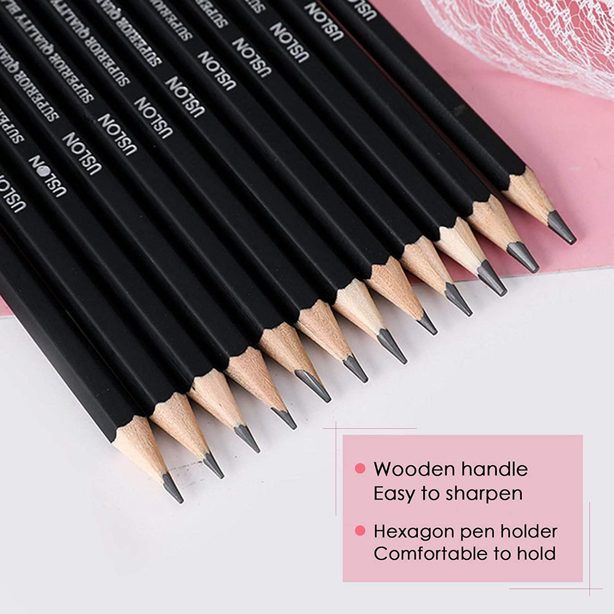 12Pcs Professional Sketching Pencils