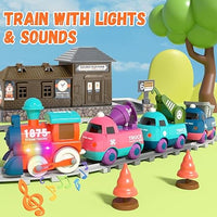 17Pcs Kids Locomotive Engineering Train Track Set