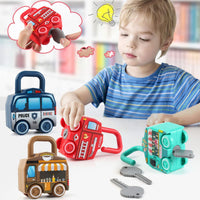 6Pcs Unlock Cars Push Toy with Keys