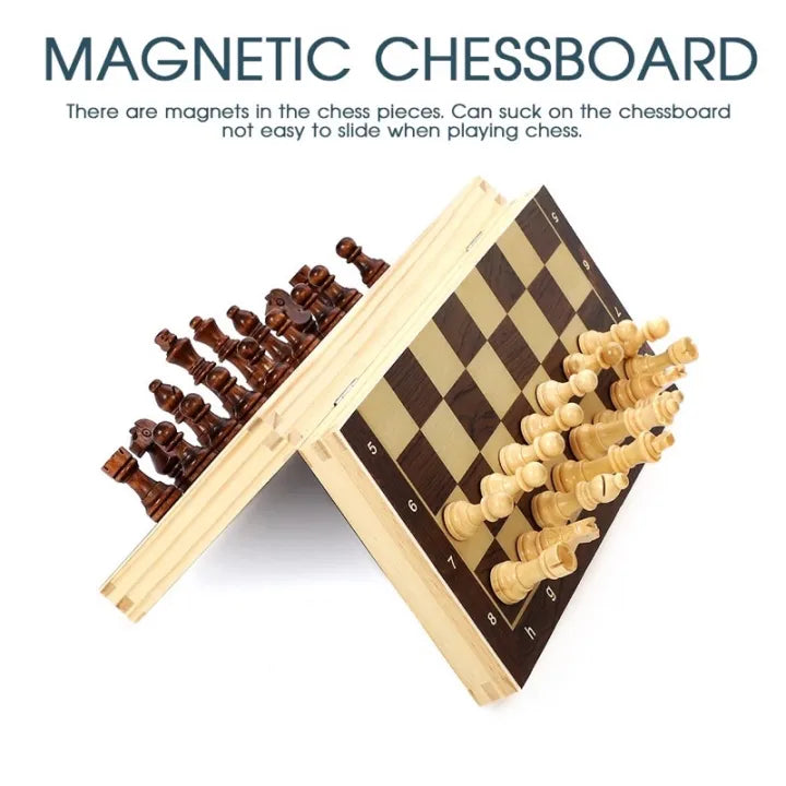 2in1 Chess & Checkers Foldable Play Game Set