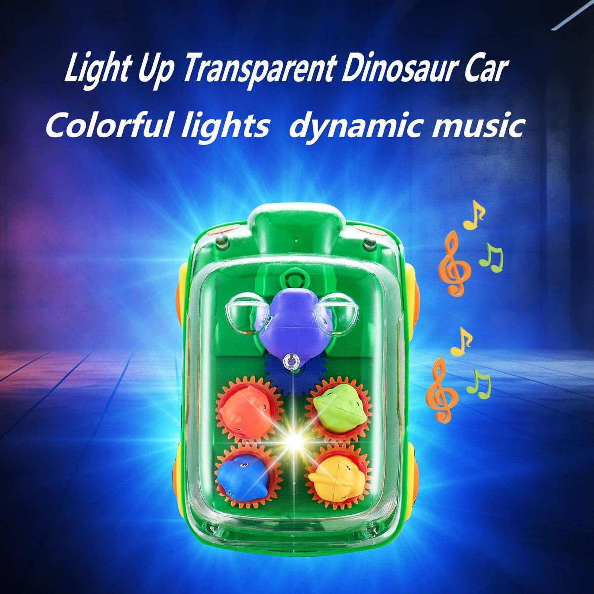 Electric Universal Dinosaur Gear Bus With Light & Music