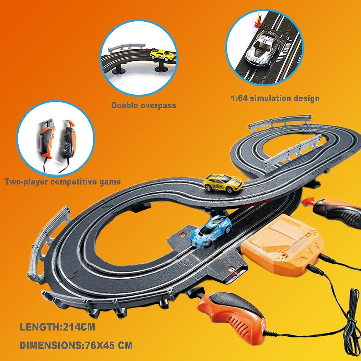 1:64 Electric Circular Overpass Car Racing Track Set