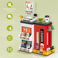 47Pcs Pretend Play Cash Register Super Market Toy