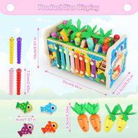 8in1 Wooden Multi-functional Fishing Harvest Turnips Game