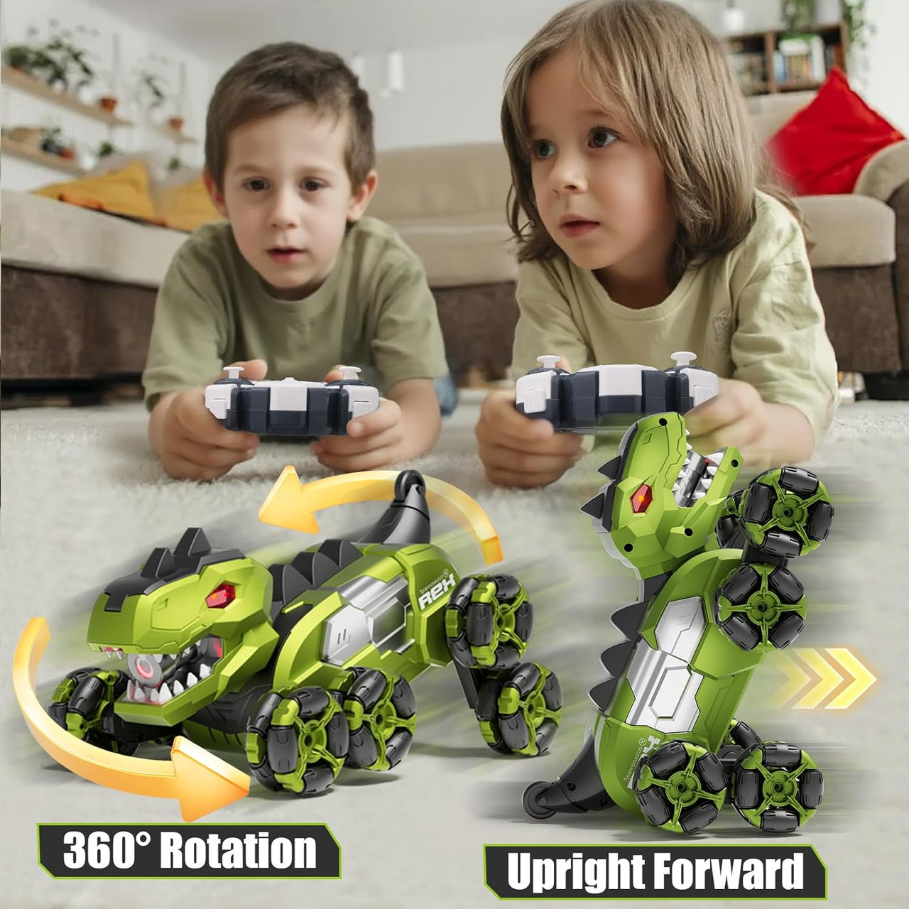 Remote & Gesture Control 8 Wheels Stunt Spray Dinosaur