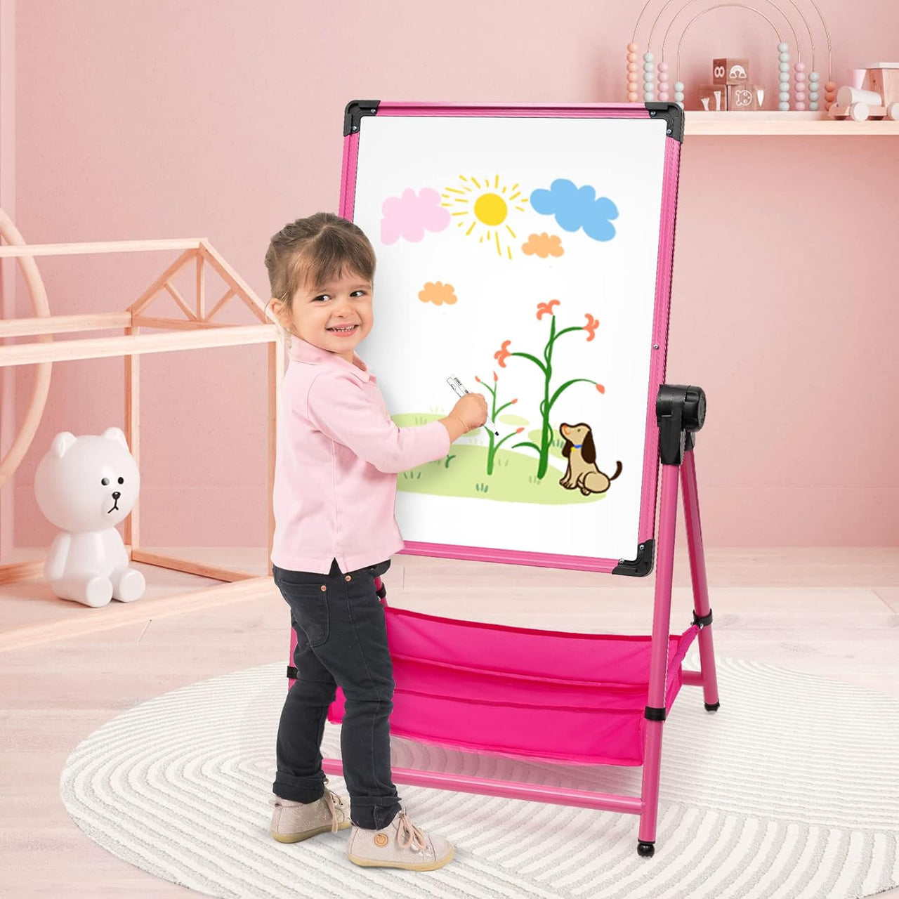 Children's Folding Easel Double-Sided Art Board