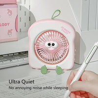 Rechargeable Summer Toast Mini Desktop Fan