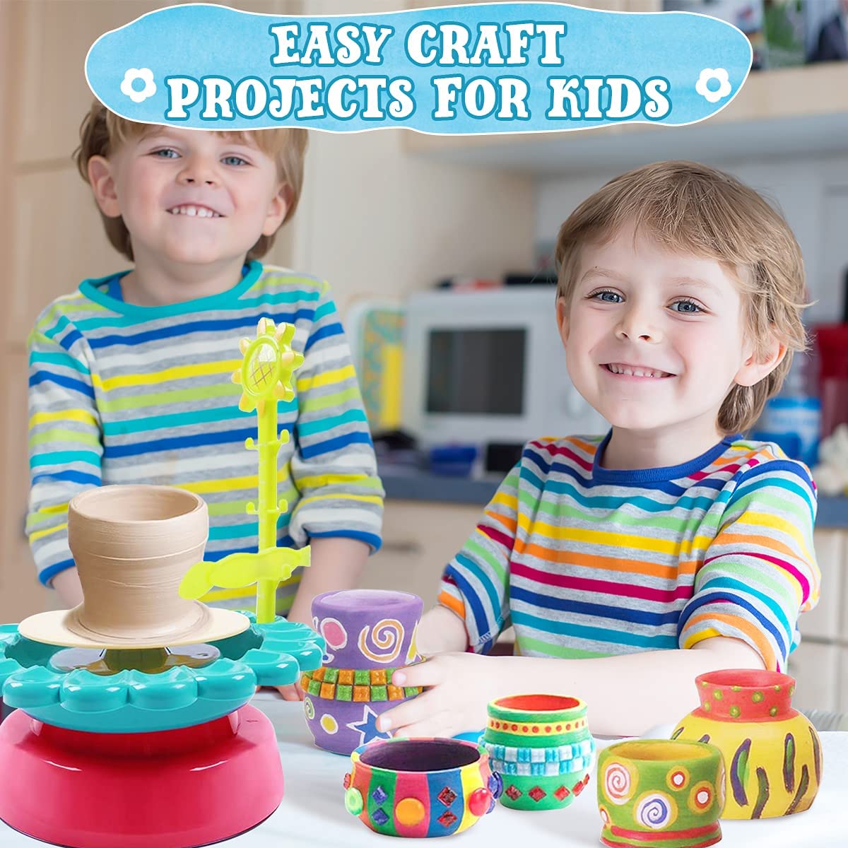 Kids Pottery Wheel and Painting Kit