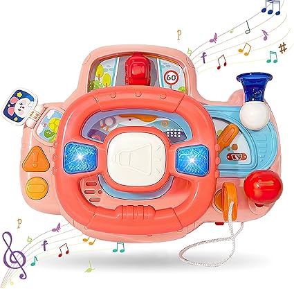 Huanger Multi-functional Kids Musical Steering Wheel