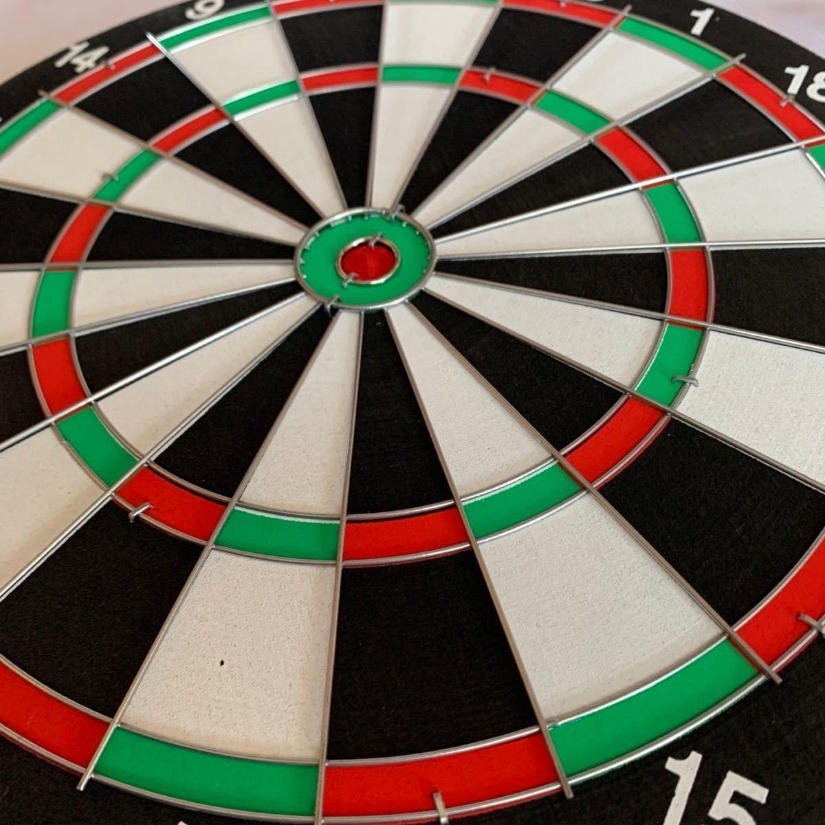 15" Professional & Leisure Double-Sided Dart Board - 6 Steel Tip Darts