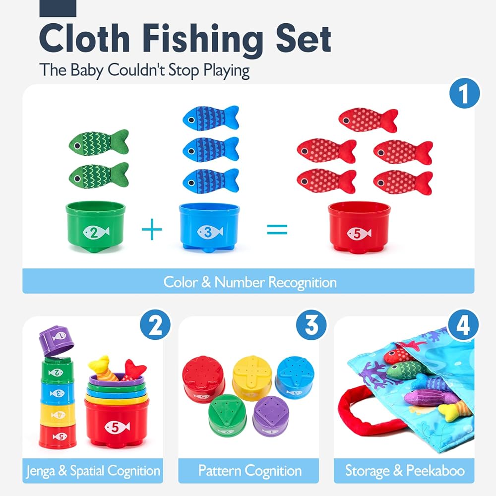 Montessori Pretend Play Cloth Fishing Set