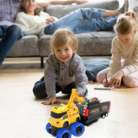 ABS Foldable Ejection Excavator Truck With 6Pcs Cars