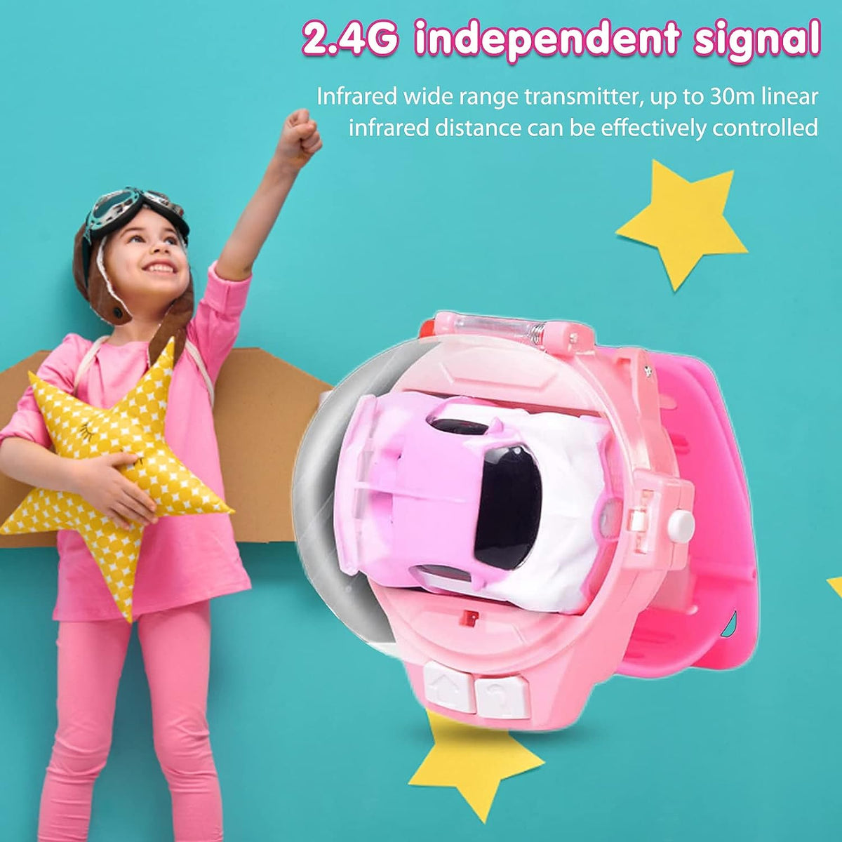 Pink Mini Alloy Watch Remote Control Car
