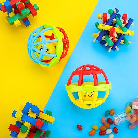 1Pc Baby Soft Teether & Rattle Ball