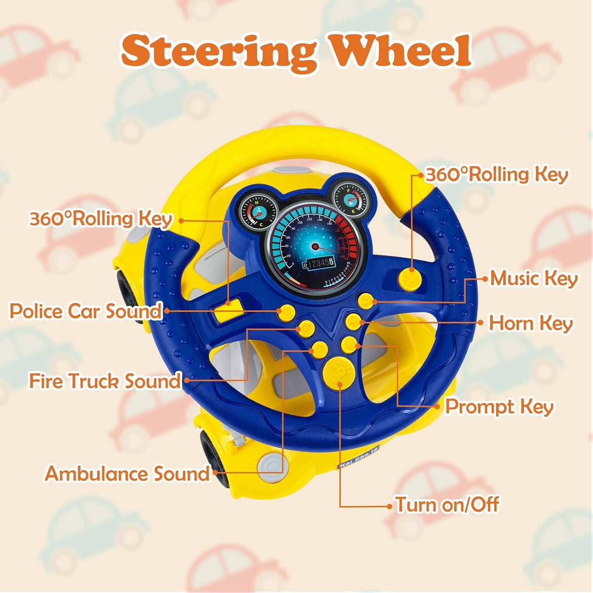 Electronic Gas Station Steering Wheel Toy