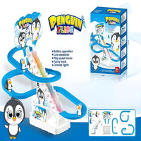 Electric Penguin Slide Racing Track Set With Light & Music