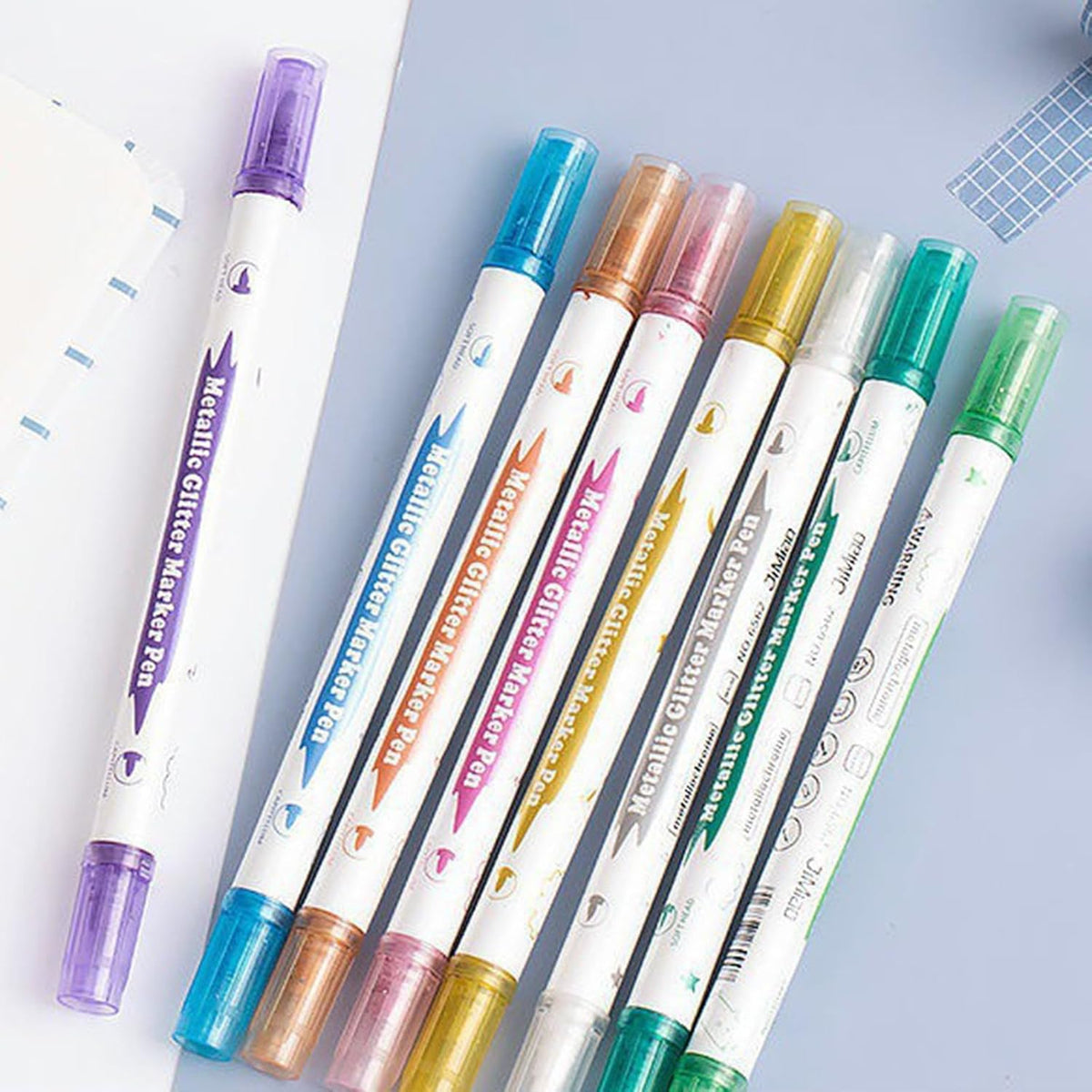 10Pcs Metallic Glitter Marker Pen