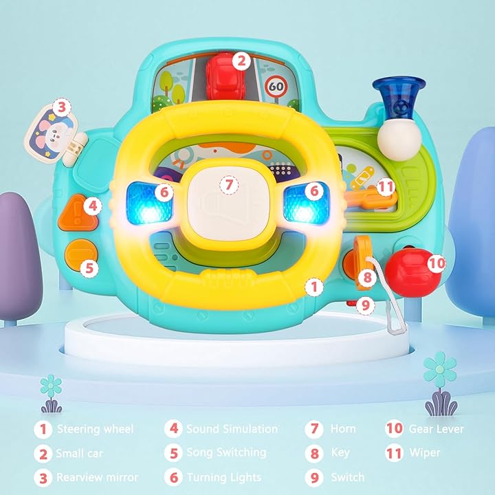 Huanger Musical Steering Wheel With Light & Music