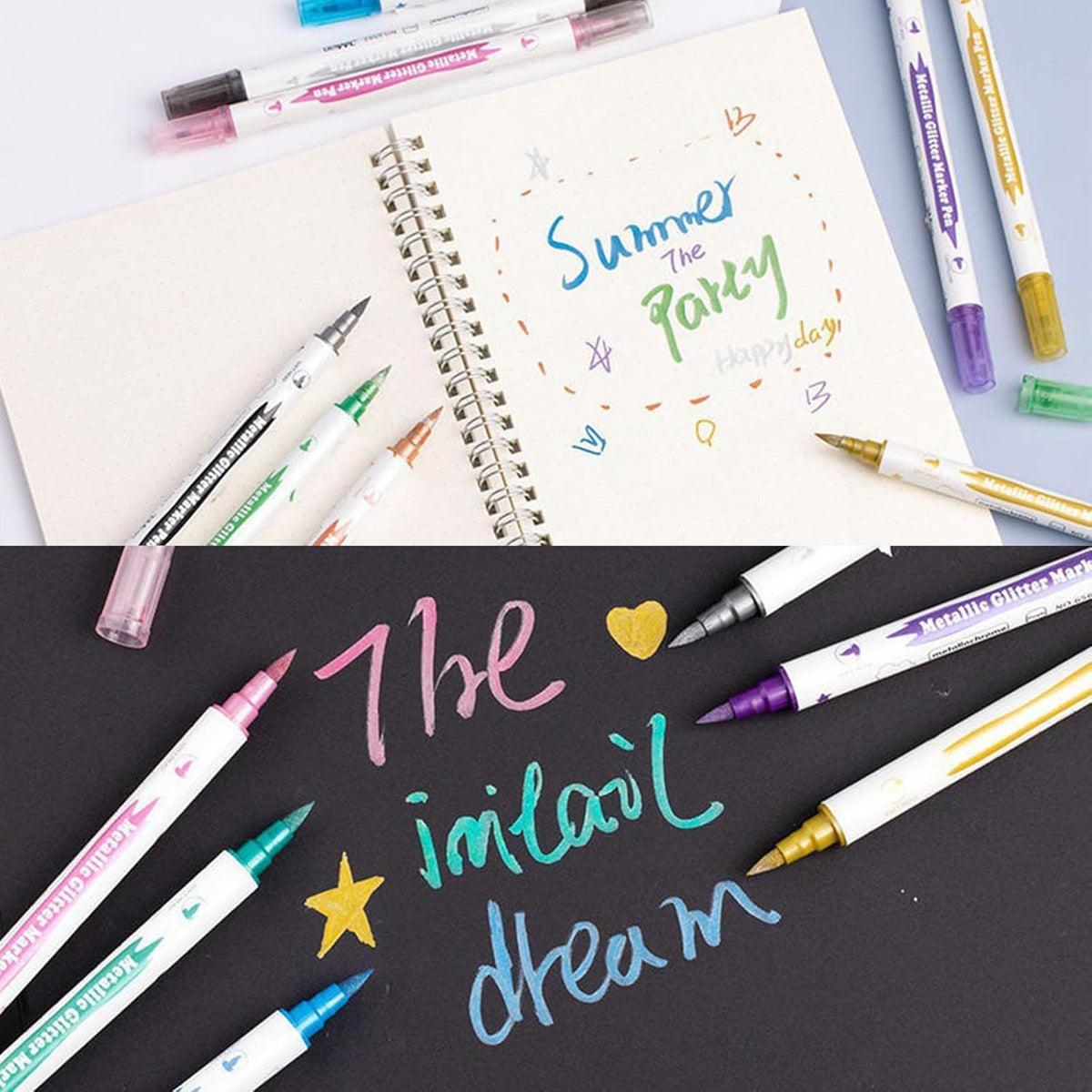 10Pcs Metallic Glitter Marker Pen