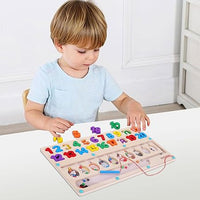 2in1 Wooden Number Learning & Maze Game Board