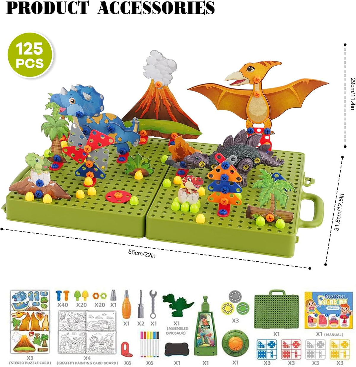 DIY Creative Dinosaur Projection & Puzzle Board With Storage Box