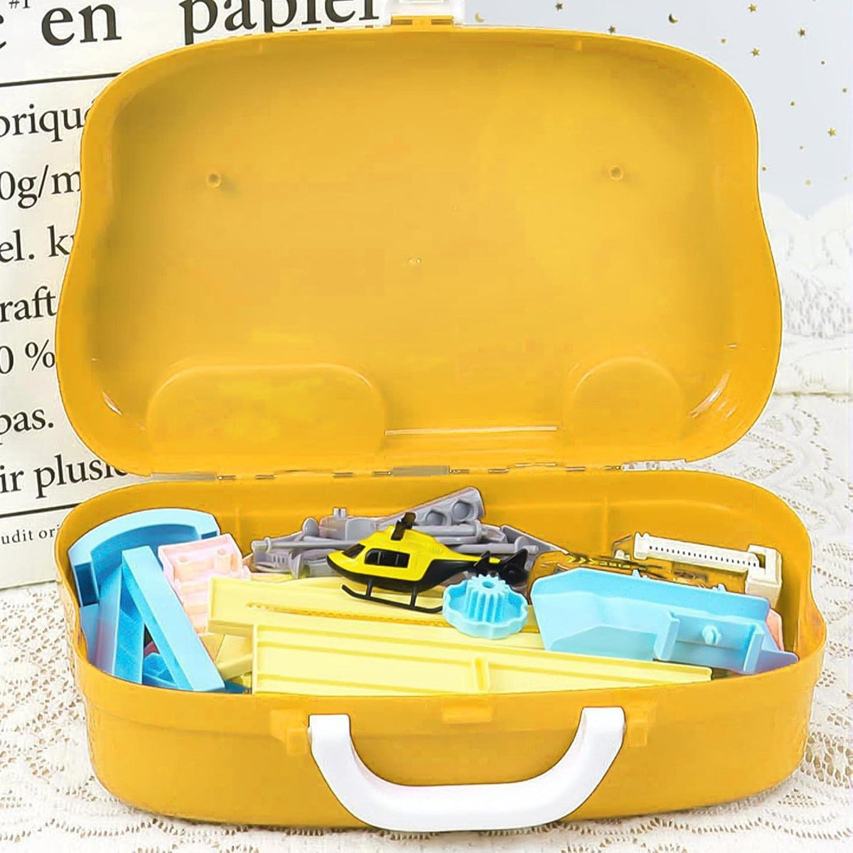 DIY Manual Parking Car Ramp Toy With Suitcase