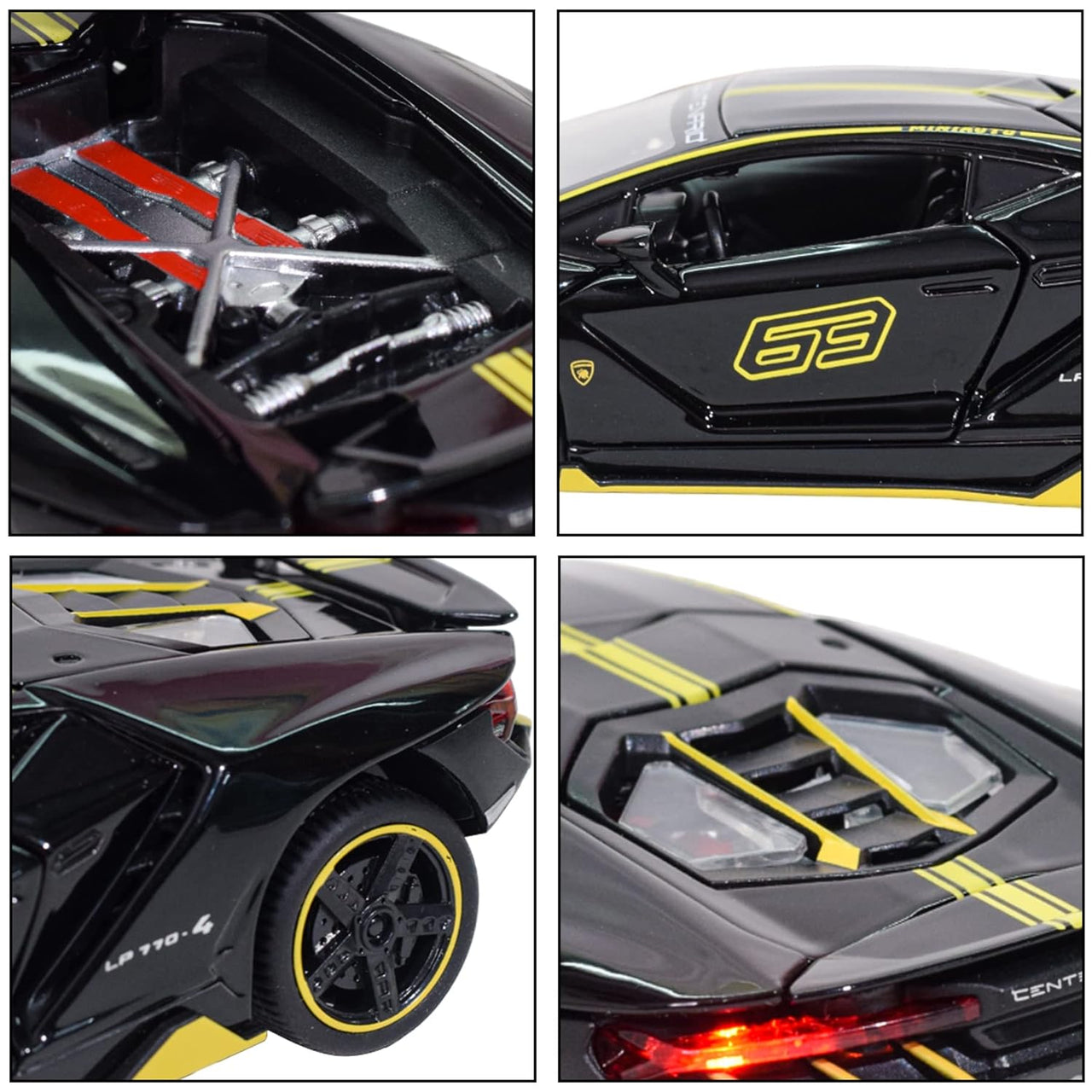 1:32 Diecast Lamborghini Centenario With Acrylic Display Box - Black