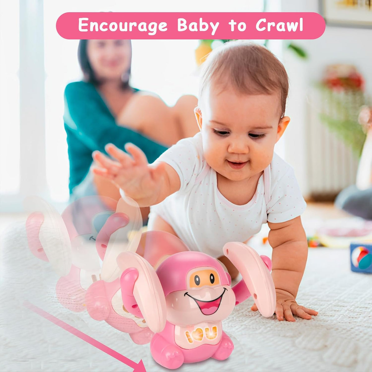 Electric Tumbling Monkey With Light & Music - Pink