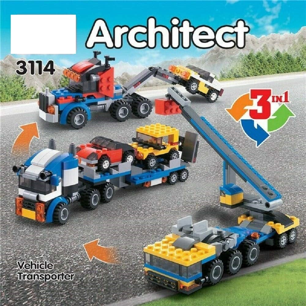 3in1 DIY Architect Transporter Vehicle Bricks Set - 264+Pcs