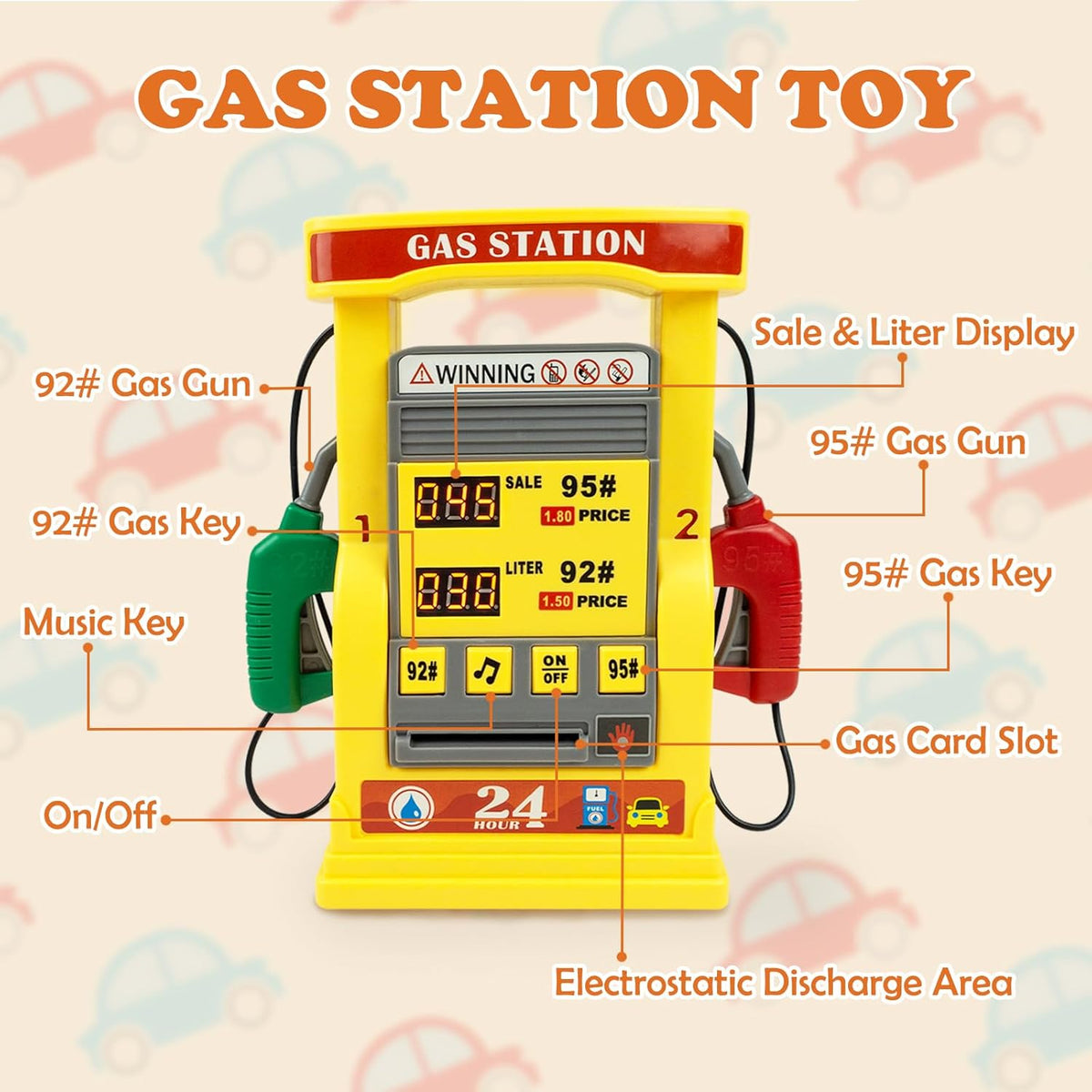Electronic Gas Station Steering Wheel Toy