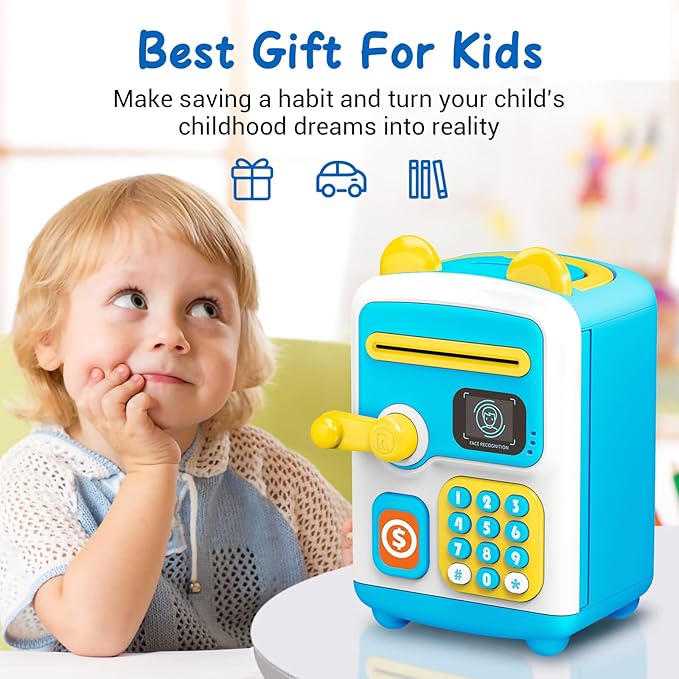 Electronic Face Recognition & Password Unlock Piggy Bank