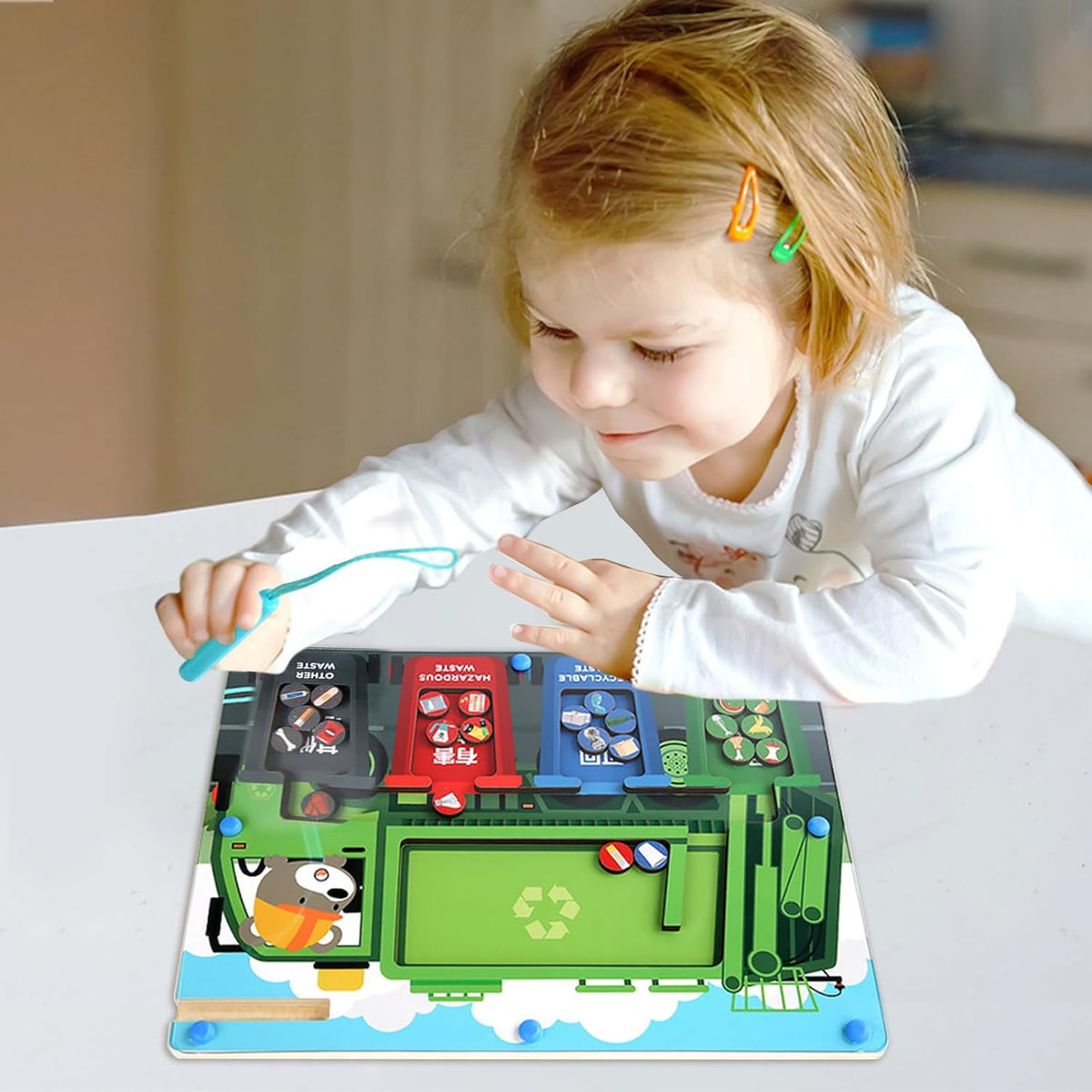 Kids Wooden Garbage Sorting Magnetic Pen Game