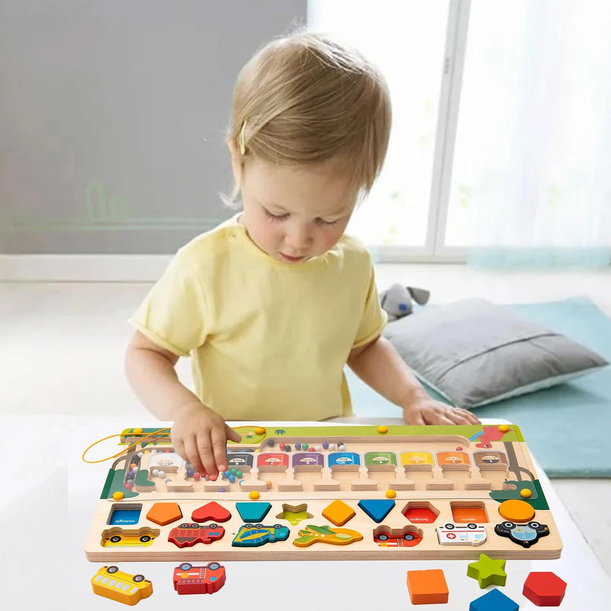 Multi-functional Wooden Magnetic Maze Game Board