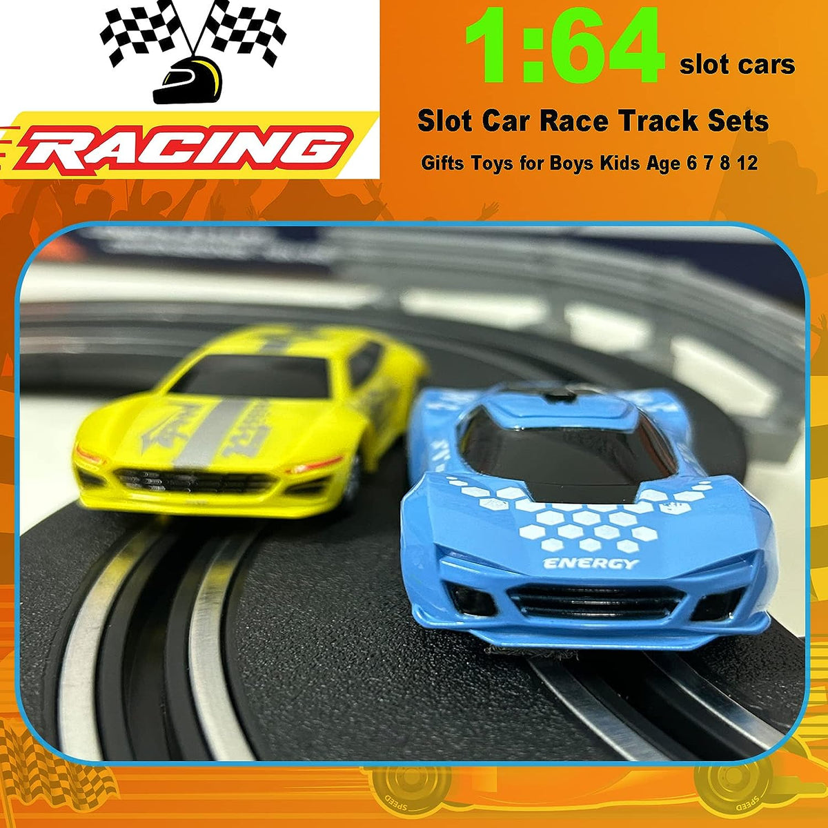 1:64 Electric Elevator Slide Slot Car Racing Set