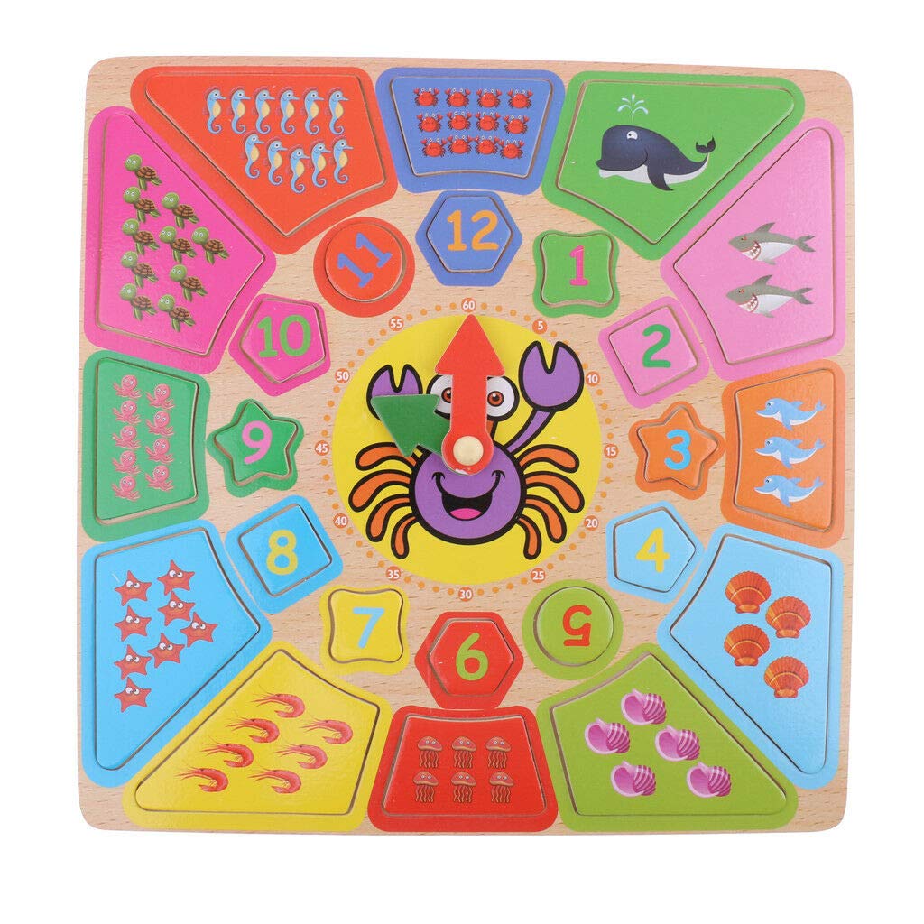Wooden Montessori Shape Sorter Clock