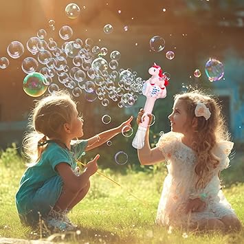 Electric Rainbow Horse Colorful Bubble Stick With Lights