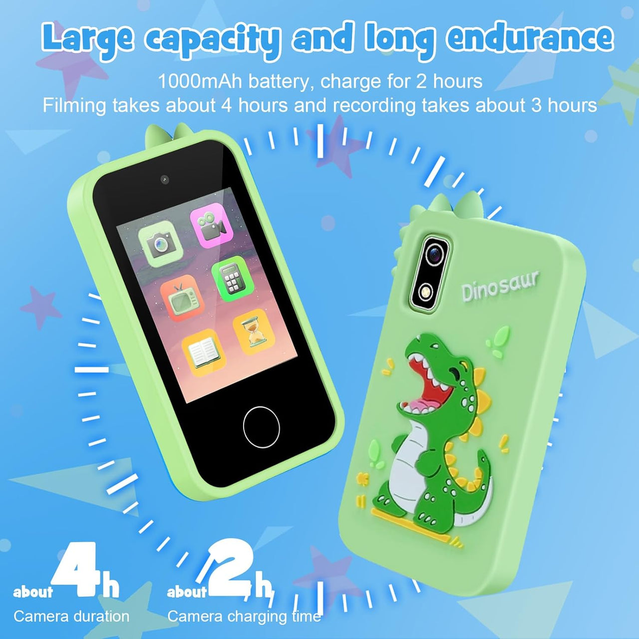 Kids Dinosaur Themed Touch Smart Phone - Green